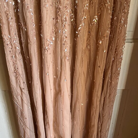 Mac Duggal Beaded Leaves Butterfly Sleeve Gown - Size 10 NOT Altered - worn once - Picture 4 of 8